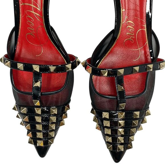 Valentino Garavani Alcove Rockstud Slingback Mesh Pumps EU 41.5 Spiked Heels - Picture 4 of 13